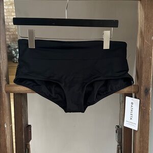 ATHLETA MALIBU SWIM BOYSHORT BOY SHORT SWIM BLACK MEDIUM NEW